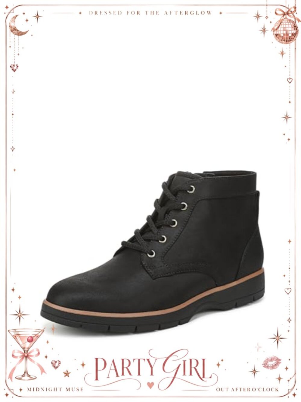 Dr. Scholl's Northstar Women's Ankle Boot Coated Microfiber Lace-Up Zip